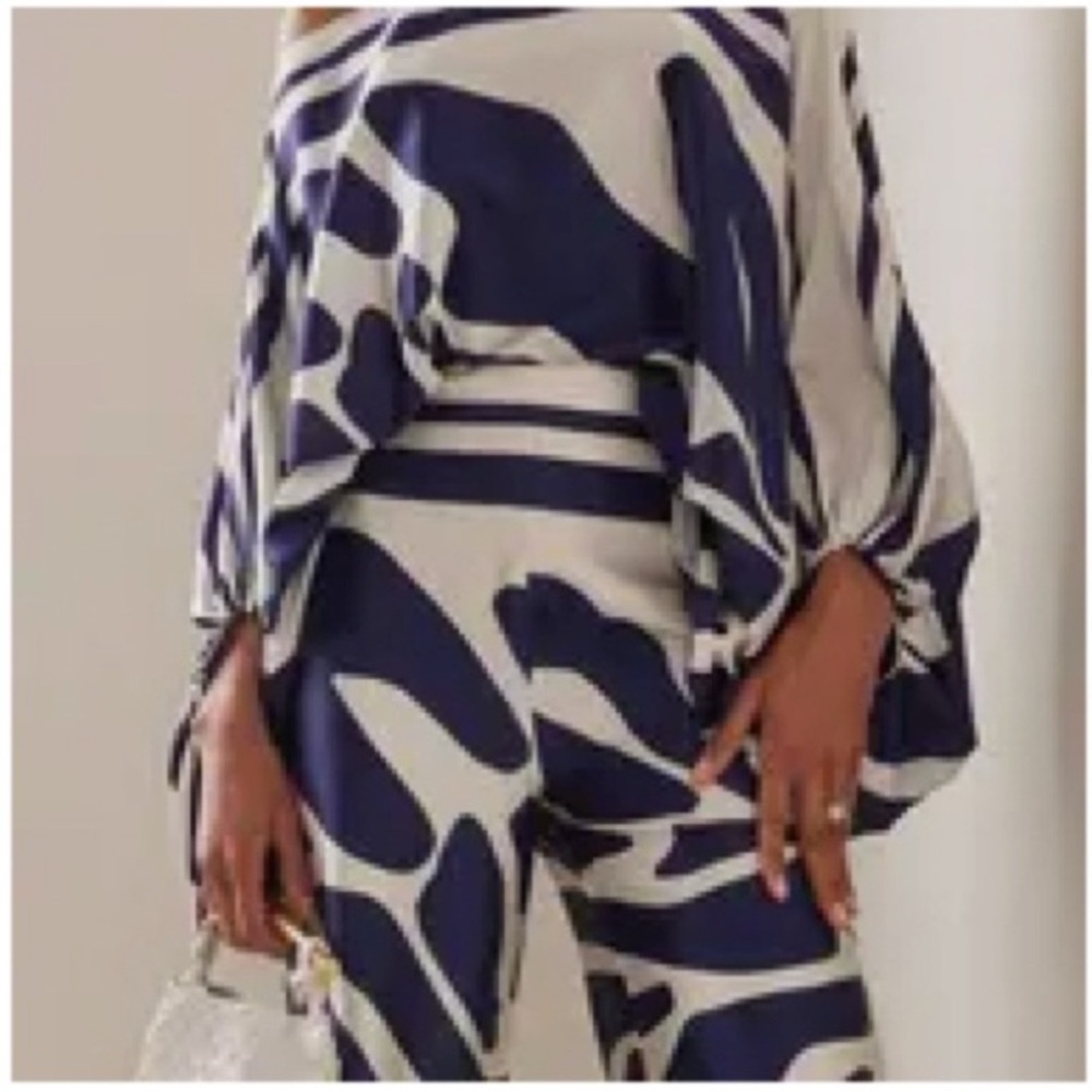 Stylish Women's Blue and White Jumpsuit